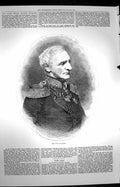 Original Old Antique Print 1872 Portrait King John Saxony 19th