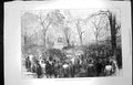 Original Old Antique Print 1872 Statue Sir Walter Scott Central Park New York