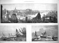 Old Antique Print 1872 View Ruins Great Fire Boston Baltic Ships Zealand 19th