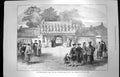 Original Old Antique Print 1872 Imperial Wedding Japan Entrance Bride Palac 19th