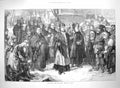 Original Old Antique Print 1872 Procession Holy Thorn Monks Religion Fine Art