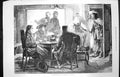 Original Old Antique Print 1872 Scene Unwelcome Guest Man Family Home Victorian