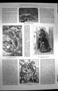 Original Old Antique Print 1872 Reynard Fox Wolves Harry Dwarf Queen Margaret