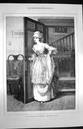 Old Antique Print 1872 Private Theatricals Miss Hardcastle Stoops Conquer 19th
