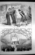 Old Antique Print 1872 Scene Westminster Play Theatre Prince Wales Derby 19th