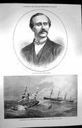 Original Old Antique Print 1872 Henry Gamble Blagrove Steam Ship Baltic 19th