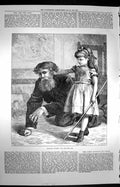 Original Old Antique Print 1872 Tableaux Vivants Una Lion Little Girl Man 19th