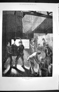 Original Old Antique Print 1872 Queen'S Tobacco Pipe Transporting Sacks Murray