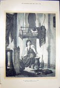 Original Old Antique Print 1872 Portrait Algerian Mother Brun Fine Art 19th