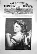 Original Old Antique Print 1873 Portrait Girl Returning Market Dead Birds 19th