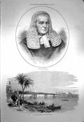 Original Old Antique Print 1873 Justice Archibald Bridge River Nile Cairo Egypt