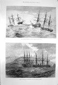 Original Old Antique Print 1873 Ship Immortalite Margate Pollock Northumberland