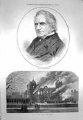 Old Antique Print 1873 Professor Sedgwick Fire Military Academy Woolwich 19th