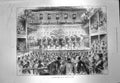 Original Old Antique Print 1873 Japanese Ballet Theatre Kyoto Dancers Audience