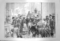 Old Antique Print 1873 Scene Berlin Germany Sunday Museum Art Sculpture 19th