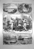 Old Antique Print 1873 Australian Overland Telegraph Paterson Todd Little 19th