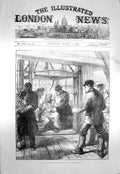 Original Old Antique Print 1873 Colliery Explosion Staffordshire Survivor Life