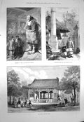 Original Old Antique Print 1873 China British Legation Pekin Money Repa 19th