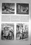 Original Old Antique Print 1873 China Punch Judy Show Pekin Gazette Templ 19th