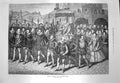 Original Old Antique Print 1873 Queen Elizabeth Visit Hunsdon House Guards 19th