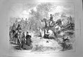 Original Old Antique Print 1873 China Paper Hunt Shanghai Horses Huntsmen Dogs
