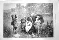Original Old Antique Print 1873 Savoyard Breakfast Milk Cow Children Meyerheim