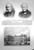 Old Antique Print 1873 Dr. Brydon Sir Hamilton Islington Railway Station 19th