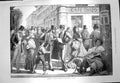 Original Old Antique Print 1873 Madrid Spain Loungers Calle Sevilla CafÇ Suizo