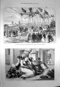 Original Old Antique Print 1873 Prince Wales Foundation Norfolk School Covent