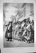 Original Old Antique Print 1873 Dewanis Begging Dervishes Khiva F 19th