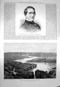 Old Antique Print 1873 Brigadier-General Canby Modoc Indians Klamath Lake 19th
