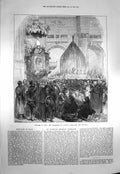 Original Old Antique Print 1873 Spain Archbishop Granada Denouncing Republic