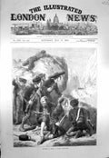 Original Old Antique Print 1873 Scene Spain Carlist Ambuscade Siers Mo Victorian
