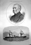 Original Old Antique Print 1873 Earl Zetland Ship LeopAntwerp Valparaiso Mail