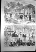 Old Antique Print 1873 Vienna Exhibition Lord Chancellor Hall Winchester 19th