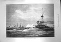 Original Old Antique Print 1873 H.M.S. Devastation Ship War Valorous Portland