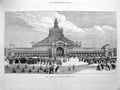 Old Antique Print 1873 Grand Entrance Vienna Exhibition Palace Building 19th