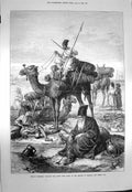 Original Old Antique Print 1873 Persia Pilgrims Dead Shrine Kerbala Meshid Ali