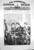 Original Old Antique Print 1873 Hospital Sunday Thank-Offering Convalescent Man