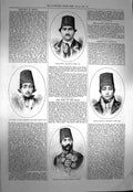 Old Antique Print 1873 Eil-Us-Sultan Wali-Ahud Naib-Us-Sultaneh Sadr Azim 19th