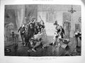 Original Old Antique Print 1873 Le Roi Eat Mort-Vive Le Roi Family Scene Stone 0
