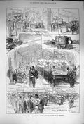 Original Old Antique Print 1873 National Rifle Association Camp Wimbledon Sport