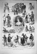 Original Old Antique Print 1873 Vienna Viennese People Jew Hawkers Suisse Sier