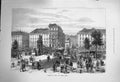 Original Old Antique Print 1873 Scene Vienna View Aspern Bridge Architecture