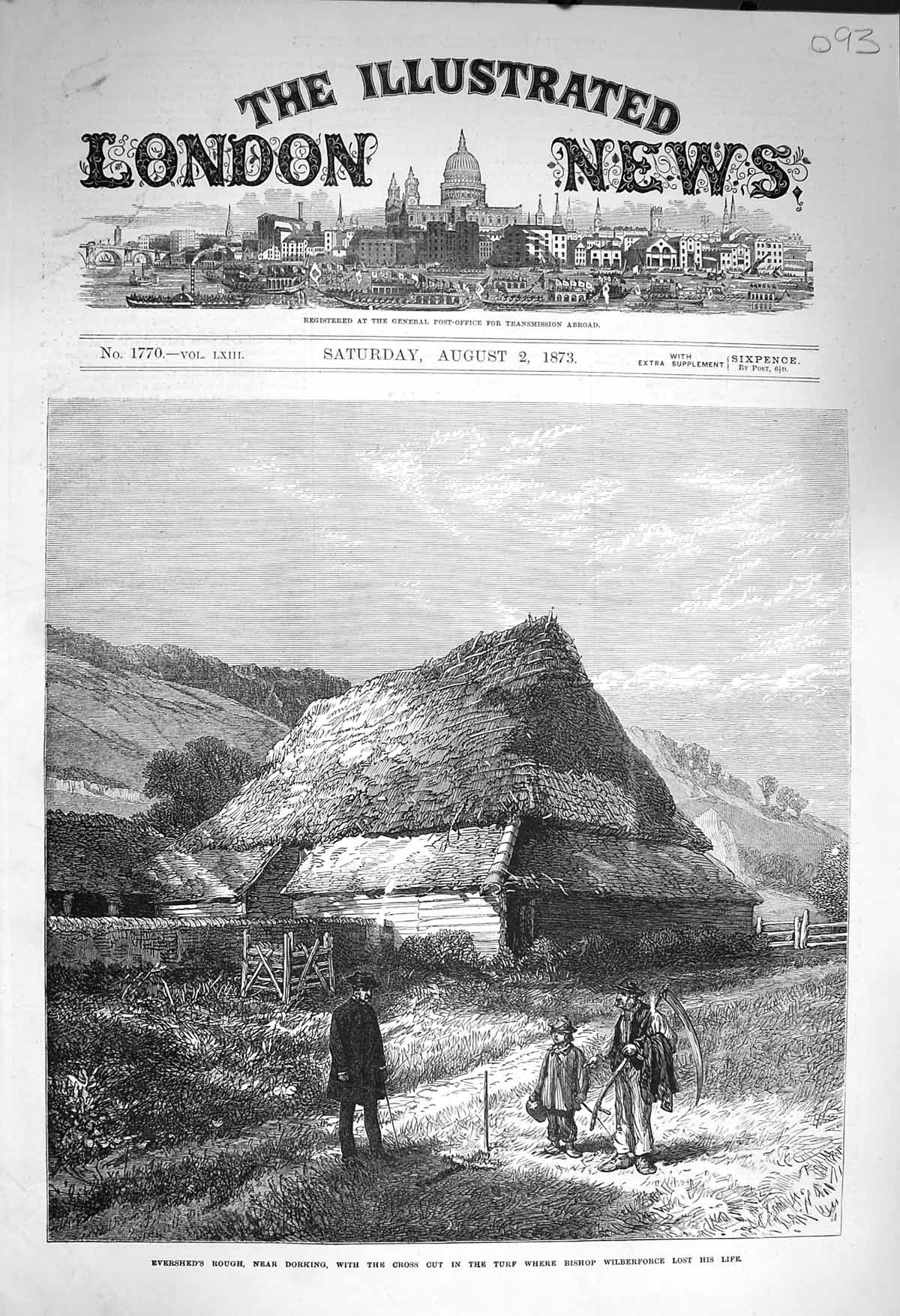 Original Old Antique Print 1873 Evershed Rough Dorking Bishop Wilberforce Turf