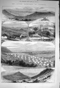 Old Antique Print 1873 Dartmoor Woodland Fort Robrough Ambulance Waggon 19th