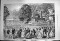 Original Old Antique Print 1873 Music Concert Park Vienna Exhibition People