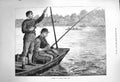 Original Old Antique Print 1873 Member River Thames Angling Club Fishing Boat