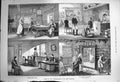 Original Old Antique Print 1873 Models Rustic Dwelling Houses Vienna Exhibition