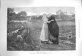 Original Old Antique Print 1873 Good-Bye God Bless You Lady Young Sheep Morris